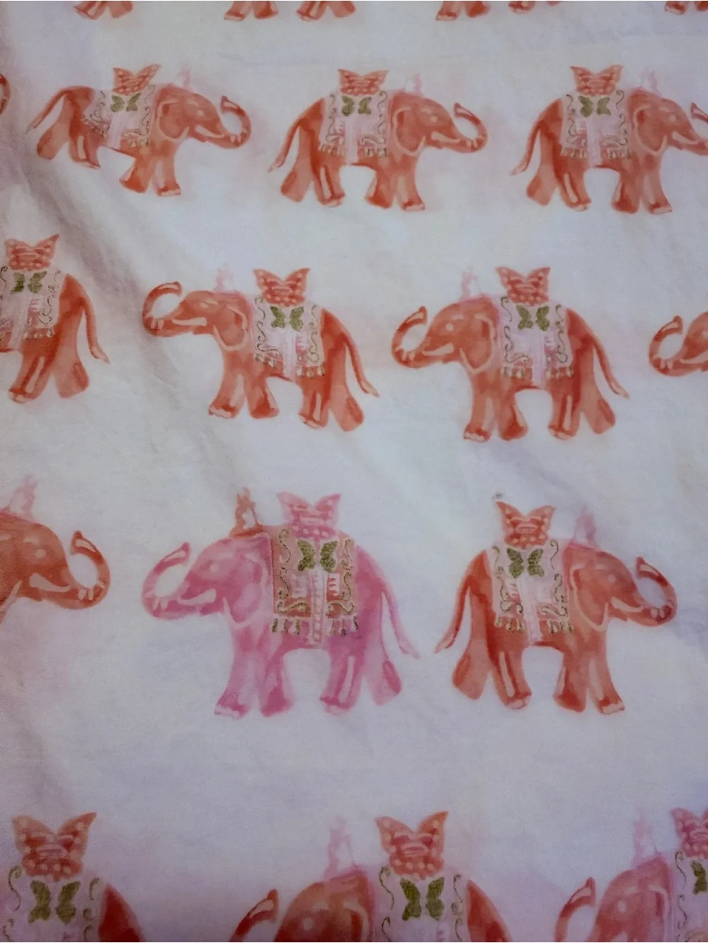Pottery Barn Kids Stella Elephant Full Flat Sheet Pink Coral Organic cotton